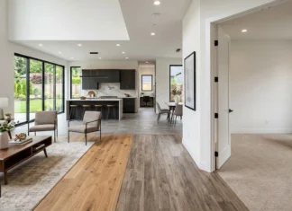 Best Home Flooring Options for Your Home Modern home interior showcasing different flooring options.