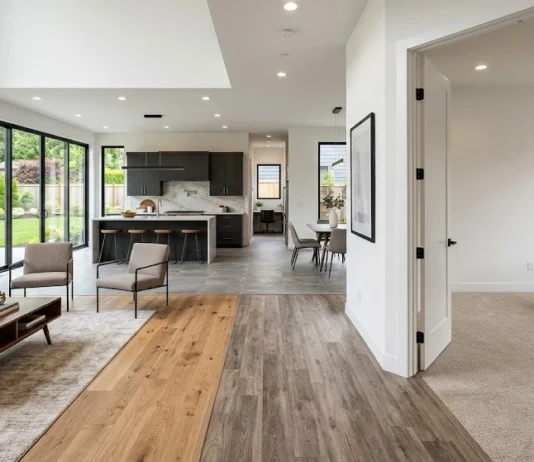 Best Home Flooring Options for Your Home Modern home interior showcasing different flooring options.