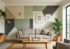 5 Stunning DIY Accent Wall Painting Ideas Without Wallpaper Accent Wall Painting Ideas for a Modern Geometric Living Room