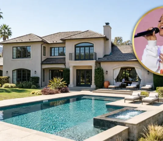 Ariana Grande House: Inside Her Beautiful Homes and Real Estate Portfolio Ariana Grande House featuring a luxurious modern mansion with a large swimming pool, elegant architecture, and beautifully landscaped outdoor space