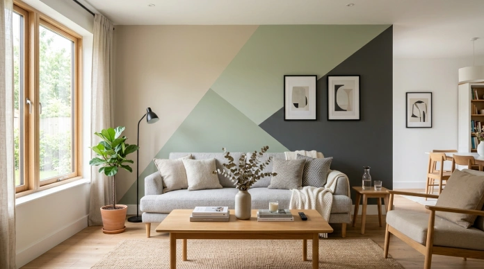Painted accent wall as an affordable and stylish alternative to wallpaper