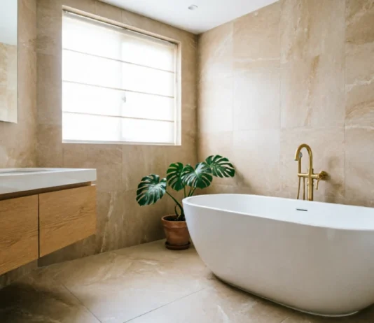 11 Amazing Bathroom Tile Ideas to Make Your Space Look Stylish & Expensive Bathroom tile ideas featuring elegant neutral tiles in a luxury modern bathroom