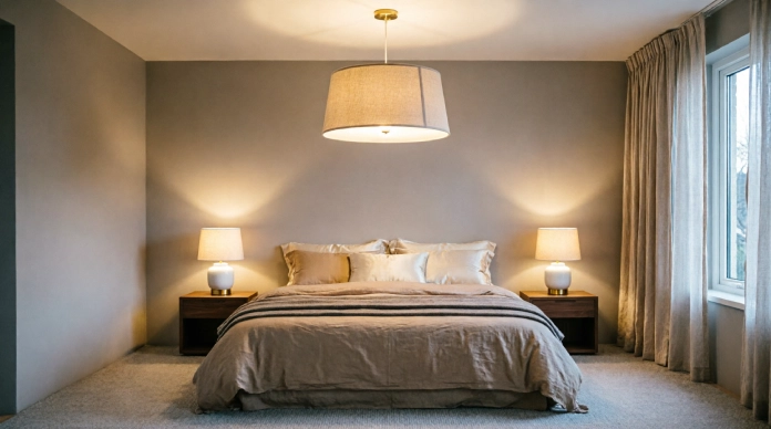 11 Cozy Bedroom Lighting Ideas for a Warm, Dreamy & Relaxing Space 5 Bedroom lighting ideas with a warm statement ceiling light