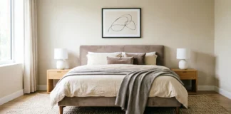 11 Bedroom Rug Ideas That Will Make Your Room Feel Cozy & Luxurious Bedroom rug ideas featuring a cozy neutral area rug under a bed