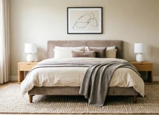 11 Bedroom Rug Ideas That Will Make Your Room Feel Cozy & Luxurious Bedroom rug ideas featuring a cozy neutral area rug under a bed