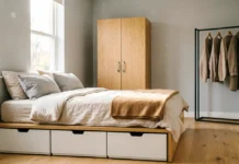 No Closet? No Problem! 10 Brilliant Bedroom Storage Ideas to Transform Your Space Small bedroom storage ideas without a closet using a freestanding wardrobe and clothing rack