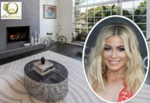 Carmen Electra House : Shocking Value $2.8M Dream Residence Carmen Electra House featuring a modern living room with a sleek fireplace, large windows, and stylish contemporary décor.