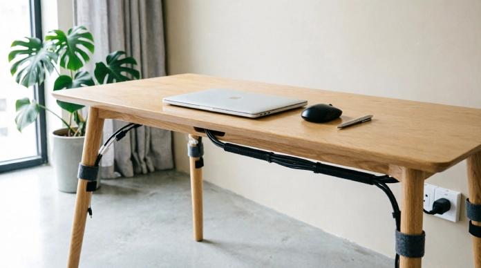 11 Must-Try Home Office Decorating Hacks That Fix Common Workspace Mistakes 4 Home Office Decorating Hacks for organizing messy desk cables