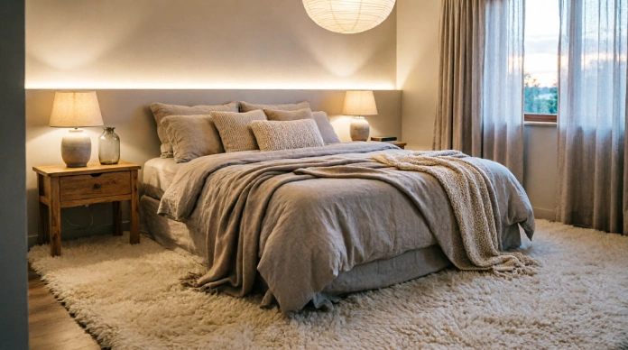 11 Bedroom Rug Ideas That Will Make Your Room Feel Cozy & Luxurious 5 Bedroom rug ideas with a soft plush rug for a cozy bedroom