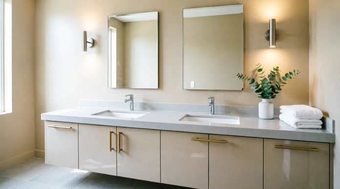 Bathroom Vanity Ideas: 7 Stylish Designs to Transform Your Bathroom 2 Double bathroom vanity with two sinks for a shared bathroom