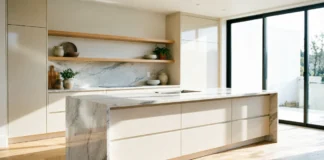11 Essential Kitchen Countertop Ideas for a Stylish & Modern Kitchen Kitchen countertop ideas featuring a modern quartz kitchen island