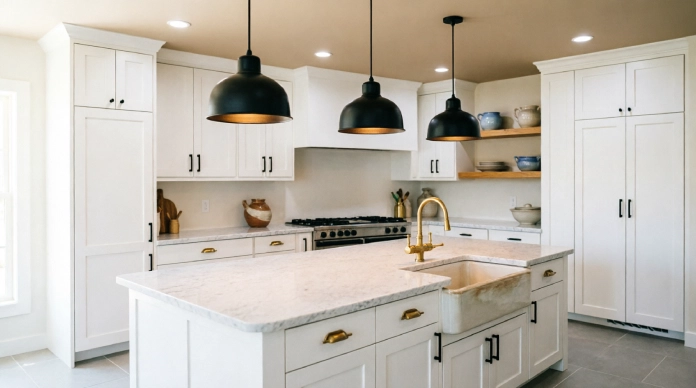 11 Stunning Kitchen Lighting Ideas That Make Your Kitchen Look Expensive 1 Kitchen lighting ideas with three pendant lights over a modern island