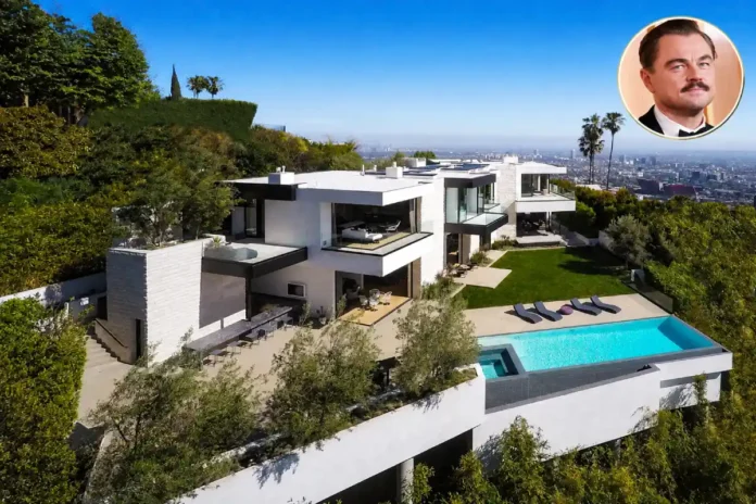 Leonardo DiCaprio house in the Hollywood Hills with a modern design and pool.