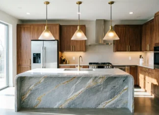 11 Luxury Kitchen Ideas That Look Expensive, Elegant & Timeless Luxury kitchen ideas featuring a modern marble island and walnut cabinetry