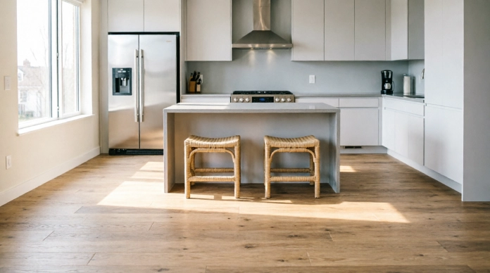 11 Inspiring Kitchen Flooring Ideas That Look Expensive & Last for Years 3 Kitchen flooring ideas with luxury vinyl wood-look planks