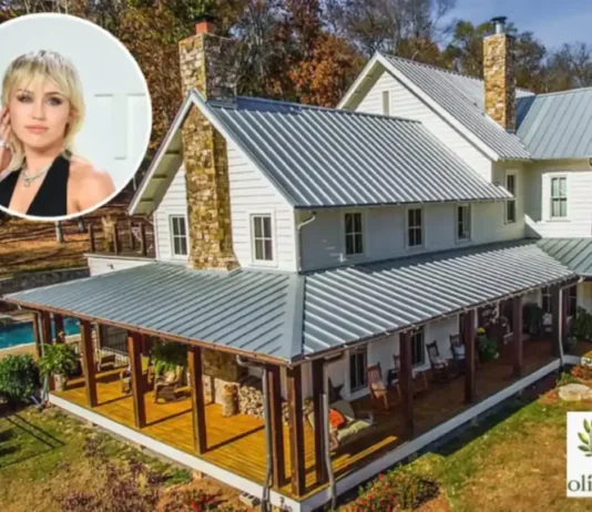 Miley Cyrus House: Inside Her Amazing $7.9 Million Malibu Home & Tennessee Farm Miley Cyrus House Tennessee home exterior with a spacious porch and pool