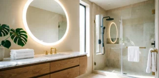 Bathroom Remodel Ideas: 17 Gorgeous Makeovers That Feel Like a Luxury Spa Modern bathroom remodel ideas with vanity, walk-in shower and elegant lighting