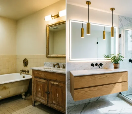 Bathroom Renovation:12 Stunning Ideas That Instantly Elevate Your Home Luxury bathroom renovation before and after transformation with a modern walk-in shower