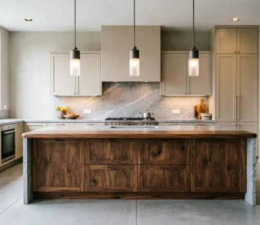 11 Stunning Kitchen Cabinet Designs to Elevate Your Kitchen in 2026 Modern kitchen cabinet designs with cream cabinets and a walnut island
