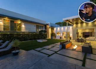 Juice WRLD house: Fascinating Inside Look at His Modern $4.5 Million Mansion, California Juice WRLD house with modern luxury architecture and outdoor courtyard