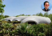 Robert Downey Jr House: Incredible $75M Homes Inside Robert Downey Jr House with a white dome-shaped exterior and lush greenery.