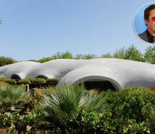 Robert Downey Jr House: Incredible $75M Homes Inside Robert Downey Jr House with a white dome-shaped exterior and lush greenery.