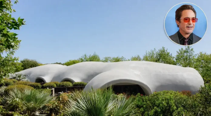 Robert Downey Jr House: Incredible $75M Homes Inside Robert Downey Jr House with a white dome-shaped exterior and lush greenery.