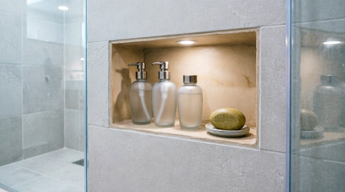 11 Brilliant Small Bathroom Shower Ideas to Maximize Space & Style 3 Small bathroom shower storage ideas with a recessed niche