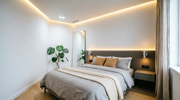 11 Cozy Bedroom Lighting Ideas for a Warm, Dreamy & Relaxing Space 4 Bedroom lighting ideas for a small room with hidden LED strip lights