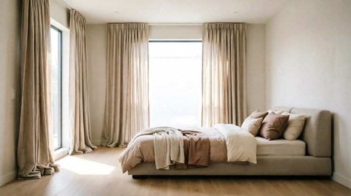 6 Stunning Bedroom Curtain Ideas That Look Expensive on a Budget 6 Bedroom curtain ideas with wide, full curtain panels