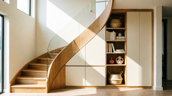 Under-stair storage ideas with built-in cabinets