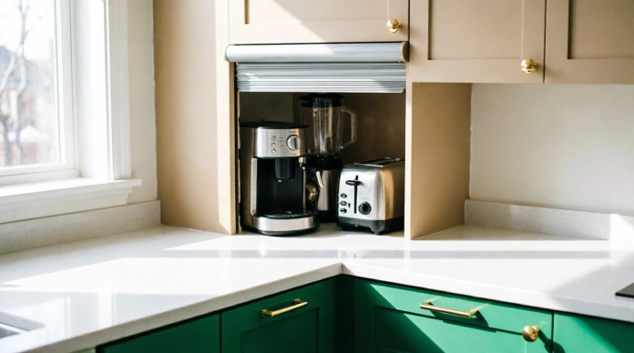 12 Genius Appliance Garage Ideas to Instantly Declutter Your Kitchen 3 Corner appliance garage ideas for small kitchens