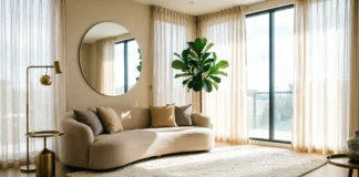 17 Easy Ways to Make a Dark Room Look Brighter Without Renovating Make a Dark Room Look Brighter with light curtains, mirrors, and bright decor