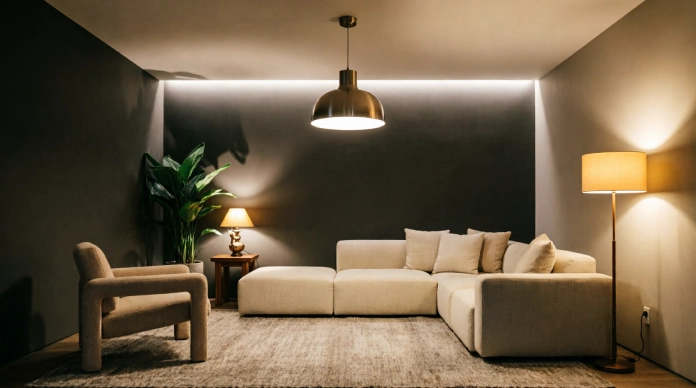 17 Easy Ways to Make a Dark Room Look Brighter Without Renovating 2 Make a Dark Room Look Brighter with layered ambient task and accent lighting