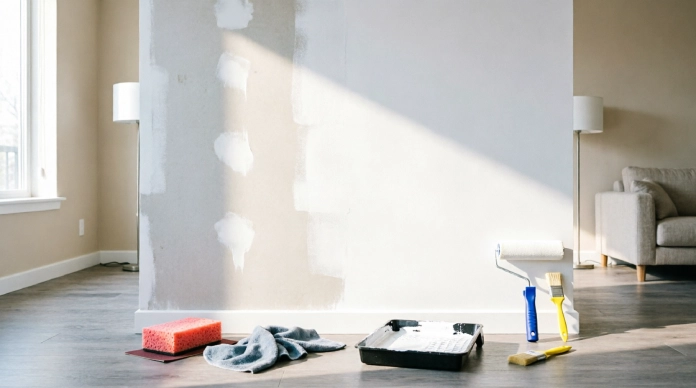 Wall Damage Repair Before Painting: 11 Brilliant Fixes for a Flawless Finish 3 Wall damage repair before painting with a smooth primed wall