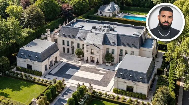 Drake House: 10 Stunning Features Inside His Lavish Luxury Mansion 34 Drake house aerial view showcasing the grand luxury mansion, manicured gardens, pool, and elegant architecture