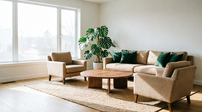 7 Living Room Furniture Layout Mistakes That Make Your Space Look Smaller 1 Living room furniture layout mistakes corrected with a balanced sofa and chair arrangement