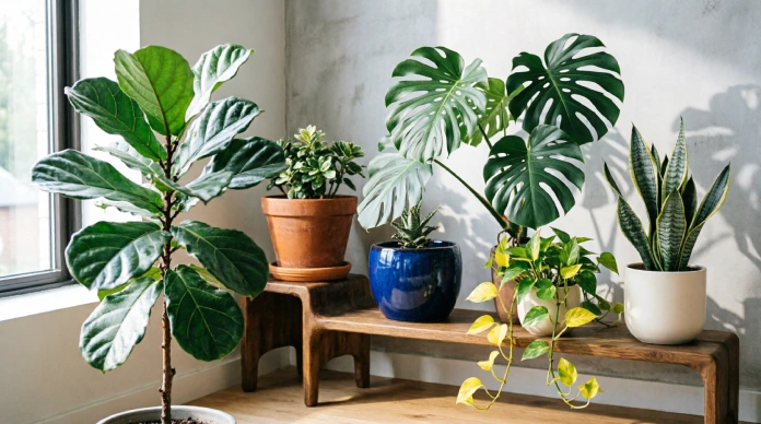 10 Stylish Awkward Living Room Corner Ideas for Empty Dead Space 2 Awkward living room corner ideas featuring layered indoor plants in terracotta and blue ceramic pots