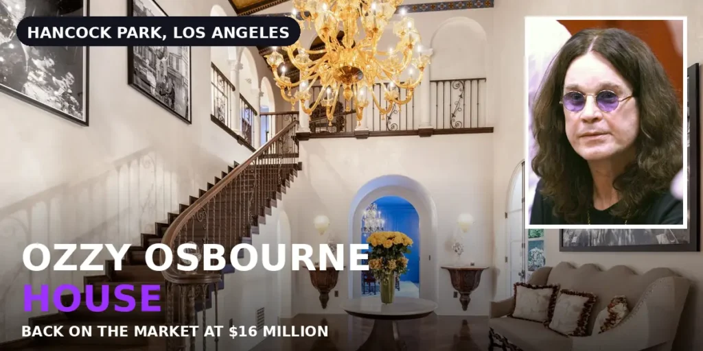 The grand foyer of the Ozzy Osbourne house in Hancock Park, Los Angeles, listed at $16 million