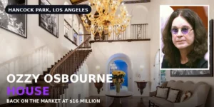 The grand foyer of the Ozzy Osbourne house in Hancock Park, Los Angeles, listed at $16 million