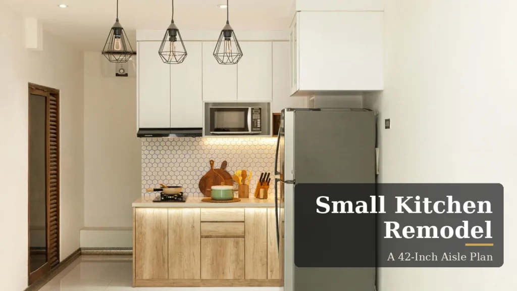 A Galley That Cooks Like a Big Kitchen, Without Moving a Wall 1 A small kitchen remodel with white wall cabinets, light wood base cabinets, a steel fridge, and pendant lights over a single-wall run.